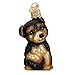 Old World Christmas Yorkie Puppy Glass Blown Ornament