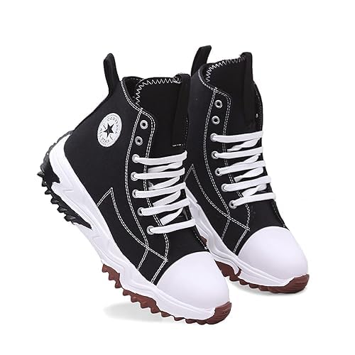 Further Mens Fabric Lace-Up Outdoor Trendy Lightweight Casual, Stylish High Ankle Boot Sneakers (6), Black (B0CLD58B1G) Amazon Price History, Amazon Price Tracker