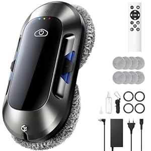 W23D Fensterputzroboter, Elektrischer Fensterroboter mit Dual-Helix-Reinigung, 3 Reinigungsmodi, Intelligente Navigation, Verbessert Für alle Fenster, 3 Reinigungsmodi für eine Effektive Glaspflege