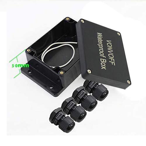Vonvoff Diy Electrical Box , Universal Junction Box ,Dustproof Waterproof Ip65 Abs Plastic Box ,Enclosure With Fixed Hole And 4Pcs X M16 Cable Gland ,3.94 X 2.68 X 1.97 Inch (100 X 68 X 50 Mm) (Black) #TOP1