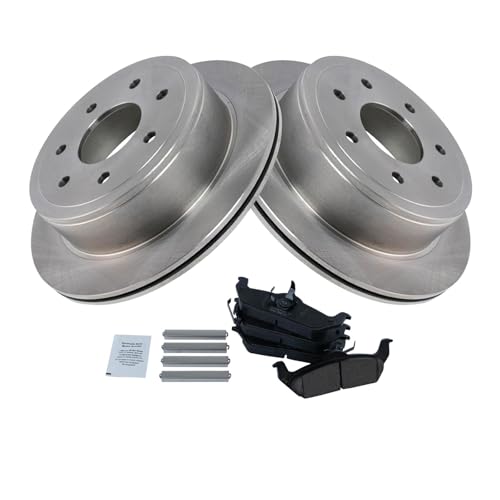 Image of TRQ Rear Brake Pad and Rotor Set Ceramic Rotors Compatible with 2004-2011 Ford F-150