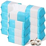 12 Pack 1200 Counts Disposable Towelettes for Face, Face Towel Bulk Cotton Face Tissues Soft Facial Tissue Dry Wet Use for Sensitive Skin Care, Makeup Removing, Surface Cleaning, 5.9 x 7.8 Inch