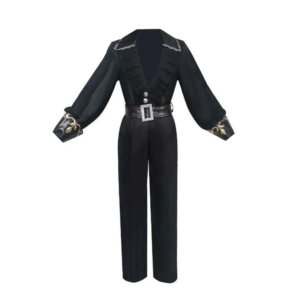 Norton Campbell kostium cosplay, anime, kapłanka, pełny zestaw, czarny dekolt w serek, na Halloween, imprezę, do odgrywania ról, strój dla mężczyzn