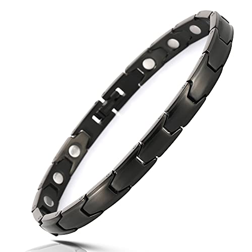 Smarter Lifestyle Elegant Titanium Magnetic Therapy Bracelet For Women, Pain Relief For Arthritis And Carpal Tunnel - Magnetic Bracelets For Women, Womens Magnetic Bracelet (Black) #TOP6