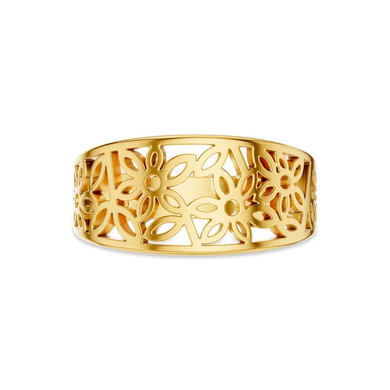 KISNA 9KT / 14KT / 18KT Florafern Yellow Gold Ring For Women | S14