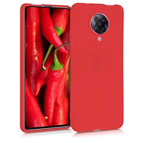 kwmobile Carcasa para Xiaomi Poco F2 Pro/Redmi K30 Pro (Zoom) - Funda para móvil en TPU Silicona - Protector Trasero en Rojo Mate