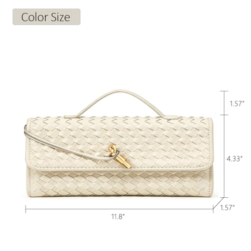 Image of JYG Handbag for Women Beige Evening Shoulder Bag Casual Clutch Purse Crossbody Satchel with Metal Buckle 2025