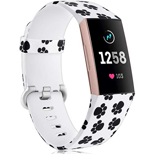 Maledan Compatible with Charge 3 Bands and Charge 4 Bands, Paw Print, Small