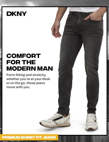 Image of DKNY Men's Skinny Jeans - Premium Soft Stretch Denim Pants | Skinny Fit Jeans for Men