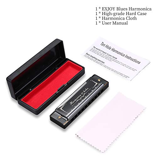 EXJOY Harmonica Diatonique Standard en Do Blues Harmonica 10 Trous 20 Tons Musique à Bouche Harpe avec Boîtier Dur… - Les Beatles, Paul McCartney, John Lennon, RIngo Starr, George Harrison EXJOY Harmonica Diatonique Standard en Do Blues Harmonica 10 Trous 20 Tons Musique à Bouche Harpe avec Boîtier Dur… – Image 5