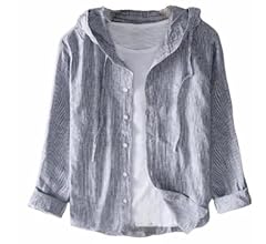 Amazon.co.jp: [Kaolee] リネンパーカー 長袖シャツ 前開き