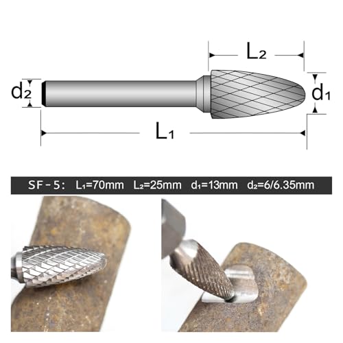 Fresa de carburo shank 6mm/6.35mm SF-5 para grabado y desbarbado miniatura 4