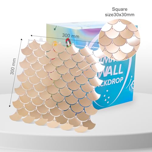 Image of Champagne Shimmer Wall Backdrop Panels - 3ftx4ft Sequin Photo Backdrop for Birthday Glitter Wedding Mermaid Wall Disco Background Decoration