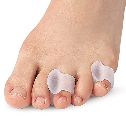 5 Pair Pinky Toe Separators, Little Toe Spacers Relieve Pain from Friction and Pressure Foot Care Tool (Translucent)
