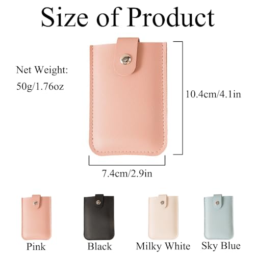 Pull-Out Card Organizer Snap Closure Card Holder Wallet Slim Portable Card Case PU Pocket Wallet for Women Men (1PCS, Black)2