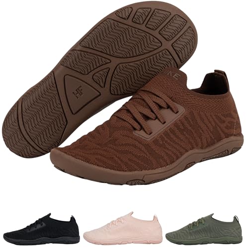 Hike Footwear Comforto Max – Ultra-Stretching & Soft Barefoot Shoes | Lightweight Non-Slip & Zero-Drop Sole Summer Boots | Minimalist Comfortable Walking Shoes for Women Men Brown
