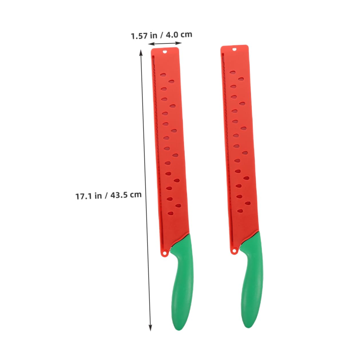 GLEAVI 2 Stück Wassermelonenmesser aus Edelstahl, Rot, Gezahnt