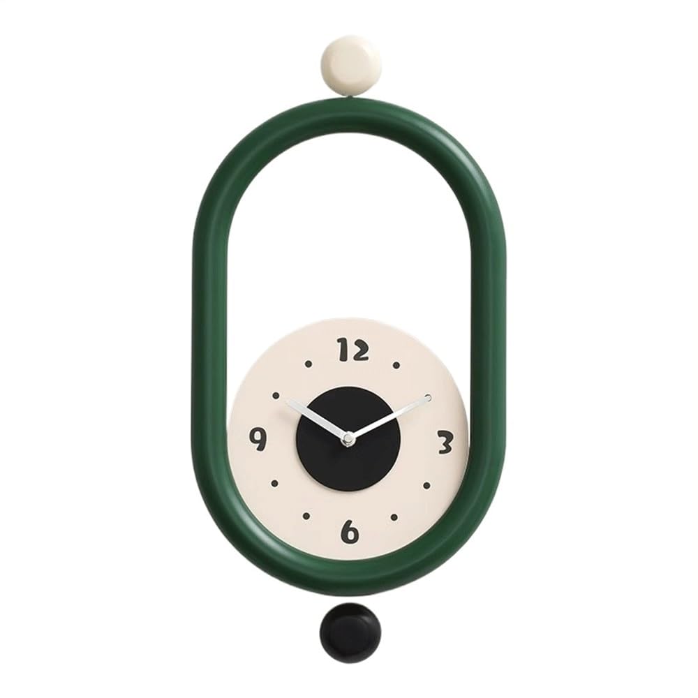 J9V4G6S3B5 Analogue Wall Clock Non Perforated Simple Wall Clock for Living Room Home Fashion, Suitable for Hotels, Restaurants, and Rooms for Room Decoration(Green)