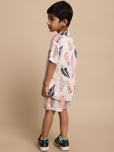 Image of superminis Boys Coordinated Set With Printed Rayon /Cotton Shirt and Shorts
