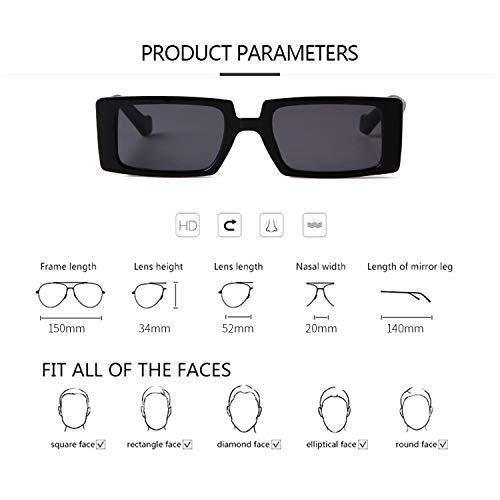 ADE WU Rectangle Sunglasses Women Men Vintage Retro 90s Square Sun Glasses4