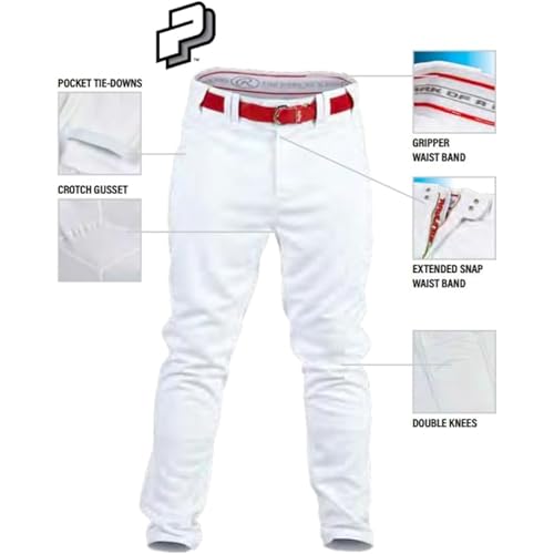 Image of Rawlings PRO 150 Series Baseball Pant | Full Length Semi-Relaxed Fit | Adult Sizes | Piped Color Options