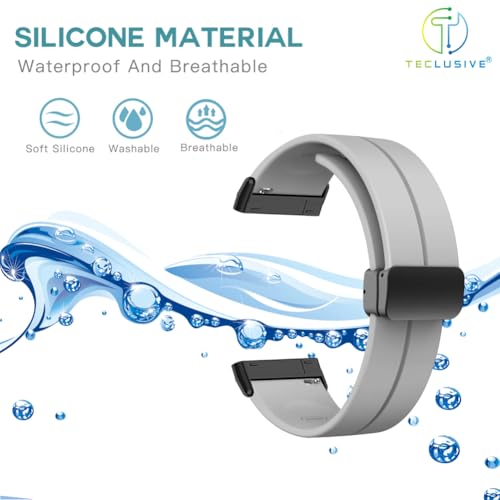 Image of T TECLUSIVE Soft Silicone Strap Band with Magnetic Lock Compatible for Fitbit Versa 4 / Versa 3 / Sense 2 | Adjustable Silicone Rubber Band for Versa 4 3 Sense