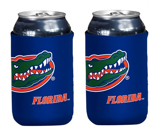 Kolder College Team Logo Insulated Can Holder Cooler 2-Pack Set (Florida Logo Blue (Gators))