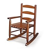 JOYMOR Outdoor Wooden Rocking Chair for Kids with High Backrest, Toddler Rocker Weather,...