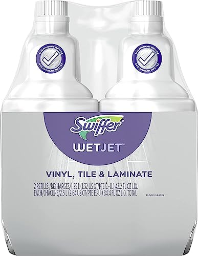 Swiffer WetJet Multi-Purpose Floor Cleaner Solution Refill, Vinyl, Tile & Laminate Floor Mopping and Cleaning, 1.25 Liter (2 Pack)