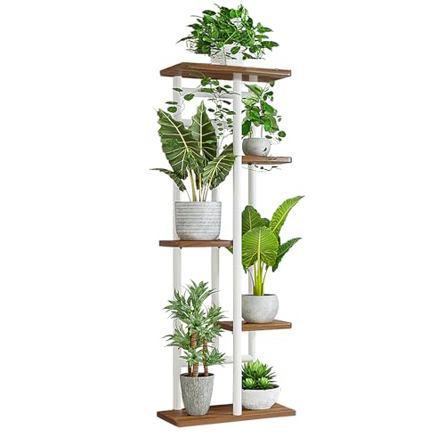 WMLBK Soporte para plantas, soporte de metal de 5 niveles para interiores, soporte para macetas, soporte para flores de pie, banco de flores para jardín, patio, oficina, sala de estar, balcón,
