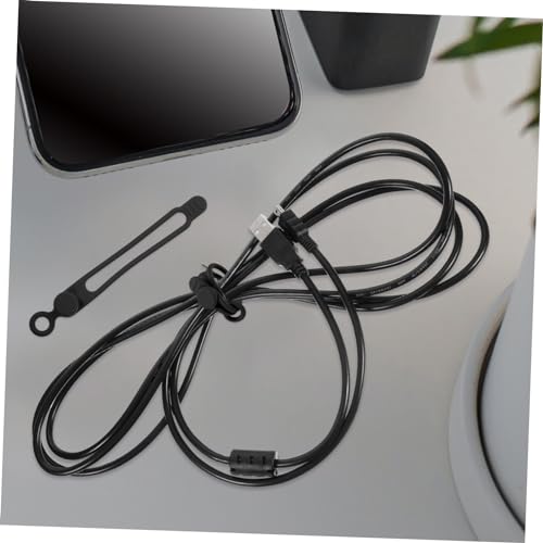 10 Pack de Sujetacables de Silicona Reutilizables para Organización de Cables, Acabado Negro, para Cables de Poder y Auriculares, Uso en Casa u Oficina, Set Multiusos miniatura 3