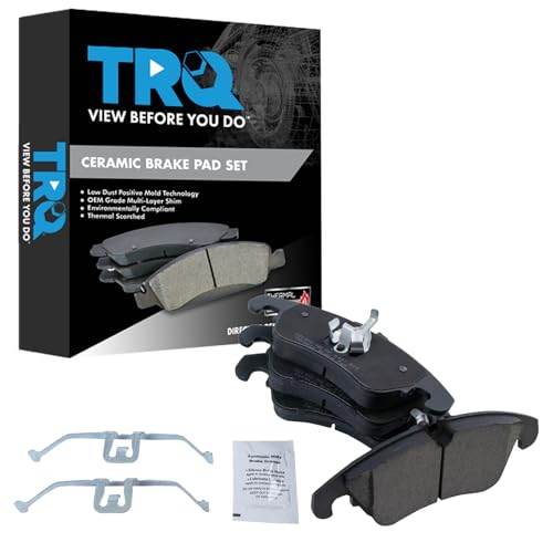 TRQ Front Brake Pads Ceramic Hardware Wear Sensor Compatible with 2008-2018 Audi A4 A4 Quattro A5 A5 Quattro A6 A6 Quattro A7 Quattro allroad Q5 S4 S5 SQ5 S6 S7 by TRQ - Used condition - US$19.53