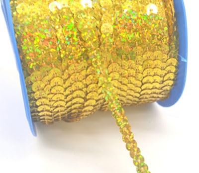 Nastro con paillettes piatte rotonde metalliche in PVC