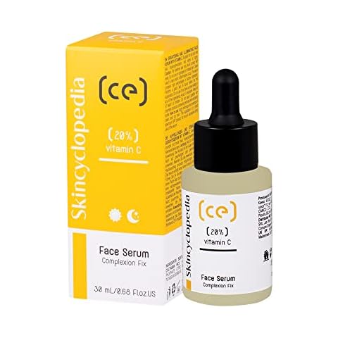 Skincyclopedia 20% Vitamin C Serum with Hyaluronic Acid - Spot Treatment for Acne Prone, Dry and Oily Skin - Brightening Face Moisturiser for Men and Women,30ml Cover