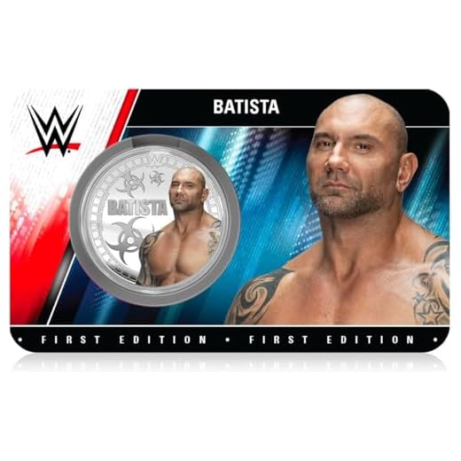 FANTASY CLUB Batista WWE 32 mm offizielle Sammelmünze – Tribute an das Tier und mehrere Weltmeister, limitierte Auflage für Fans und Sammler