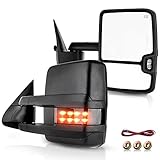ECCPP Towing Mirrors Replacement fit for 1999-2002 Silverado Sierra Power Heated Smoke Led Signal...
