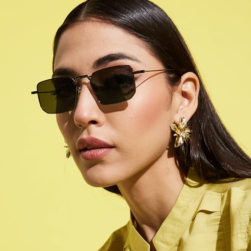 Image of HASHTAG EYEWEAR Sunglasses for Men & Women | Trendy Metal Frame Full Rim Glasses | UV400 Protection, Scratch-Resistant, Lightweight & Durable, Stylish Fashion Eyewear for Outdoor