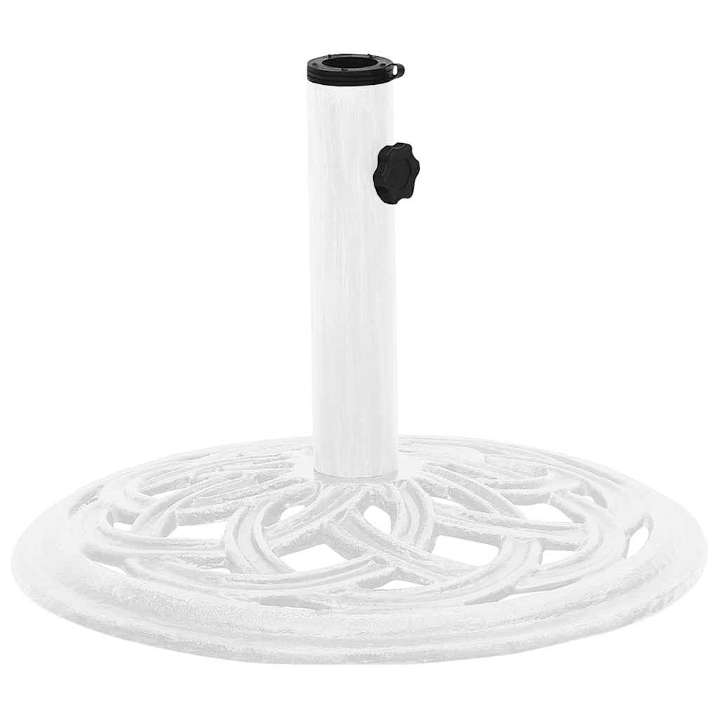 vidaXL Base de Sombrilla, Soporte de Parasol, Pie de Sombrilla, Base para Jardín Patio Terraza Piscina Playa, Hierro Fundido Blanco 44X44X31 cm