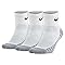 Nike Unisex Everyday Max Cushioned Training Ankle Socks (3 Pairs), White/Wolf Grey/Black, Large