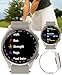 Wearable4U Garmin Approach S50 Golf GPS Smartwatch Cream Gold Aluminum Bezel with Ivory ComfortFit Nylon Band Power Bank Bundle