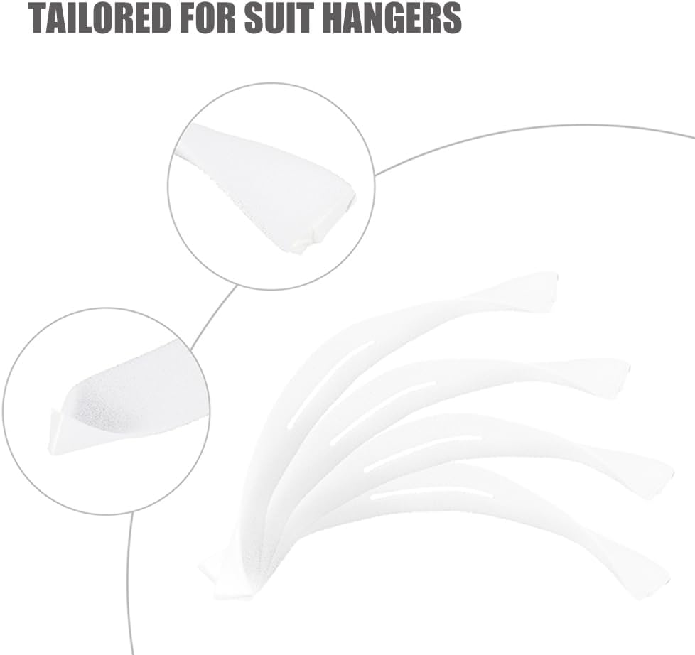 Non Slip Suit Hanger Sponge Covers 50Pcs Shoulder Pads Protector for Clothes Organization Closet Storage 16.14X2.75X0.11In