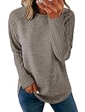 Sampeel Tunic Tops to Wear with Leggings Fall Winter Sweaters Layering Long Sleeve Shirts 2025 Khaki S