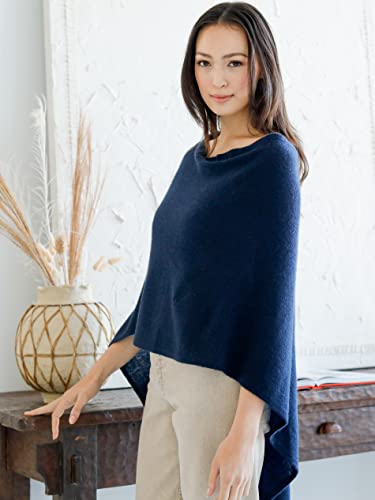 Image of CLAUDIA NICHOLE Womens 100% Cashmere Dress Topper - Cashmere Poncho Wrap