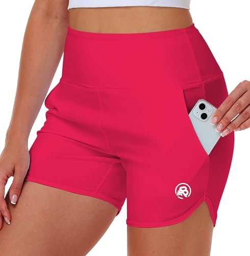 Image of AOBUTE Womens High Waisted Swim Board Shorts UPF 50+ Quick Dry Swim Trunks with Pockets