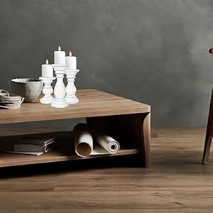 White Antique Wooden Candle Holders Set of 3 Tall Pillar Candle Stands 10 8 6 Farmhouse Style Rustic Wood Candle Holders Vintage Home Decor Accent