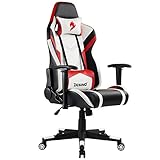 DESINO Gaming Chair Racing Style Ergonomic Swivel Rolling Computer Chair Video Game Desk Chair with Headrest and Adjustable Lumbar Support for Adults (Red)