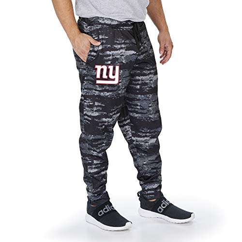 Officially Licensed Zubaz Men's NFL NFL Men's Poly Fleece Jogger, New York Giants, Size Large