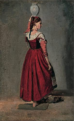 Tableau femme italienne par Jean-Baptiste Camille Corot - Impression d'art vintage 60x90cm