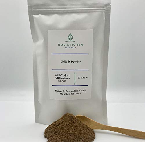 Raw Shilajit Powder by Holistic Bin - Wildcrafted, Full Spectrum Extract -