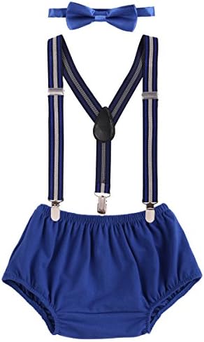 Toddler Baby Boys 1st Birthday Cake Smash Outfit One Year Old Photo Shoot Costume Adjustable Y Back Elastic Suspenders Bowtie set Pre-tied Bloomers Shorts Diaper Cover Clothes